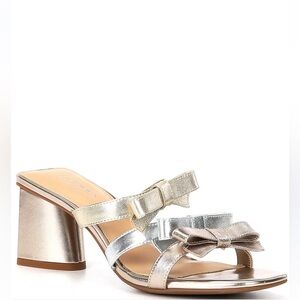 Copper Key Primrose Metallic Leather Three Strap Bow Dress Sandals Size 11